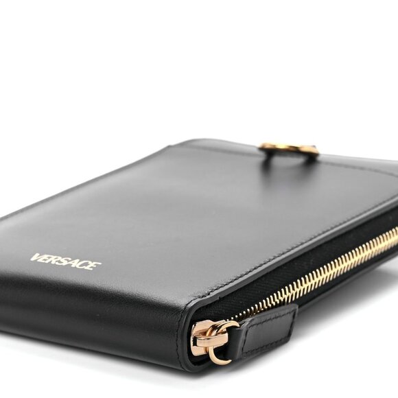 🎁 Versace Calfskin La Medusa Zip Around Lanyard Pouch - Picture 9 of 13